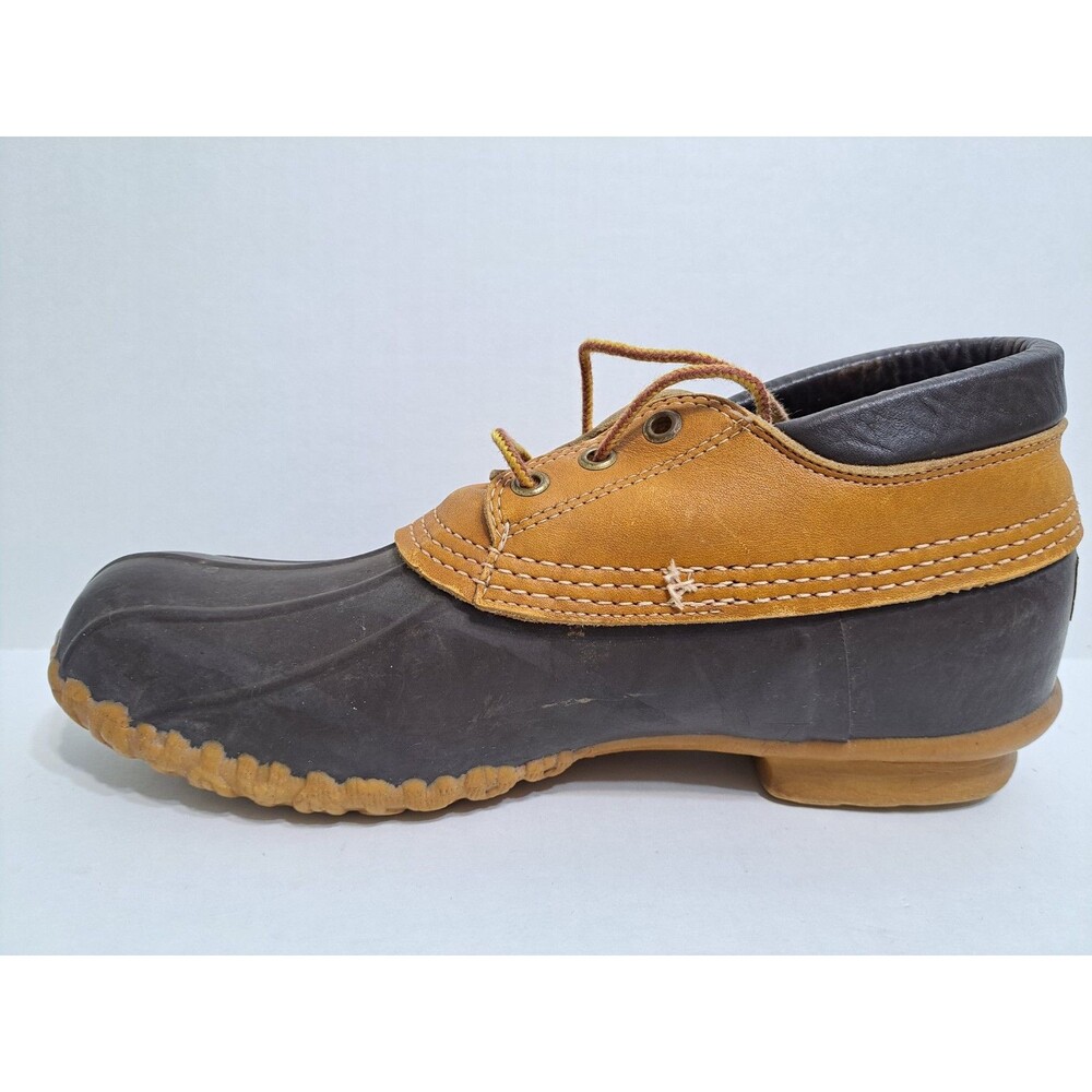 LL Bean Mens Size 9 BEAN BOOTS Leather Low Duck Hunting Rain Shoes USA Made - Picture 5 of 11